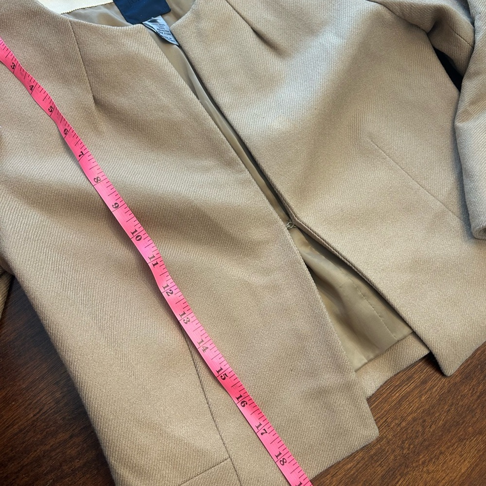J. Crew Beige Collarless Blazer - Picture 5 of 6